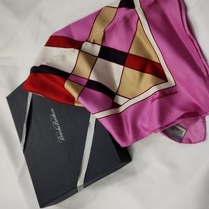 Vintage Brooks Brothers Multi-color  Geometric Silk Scarf - NWT and Gift Box